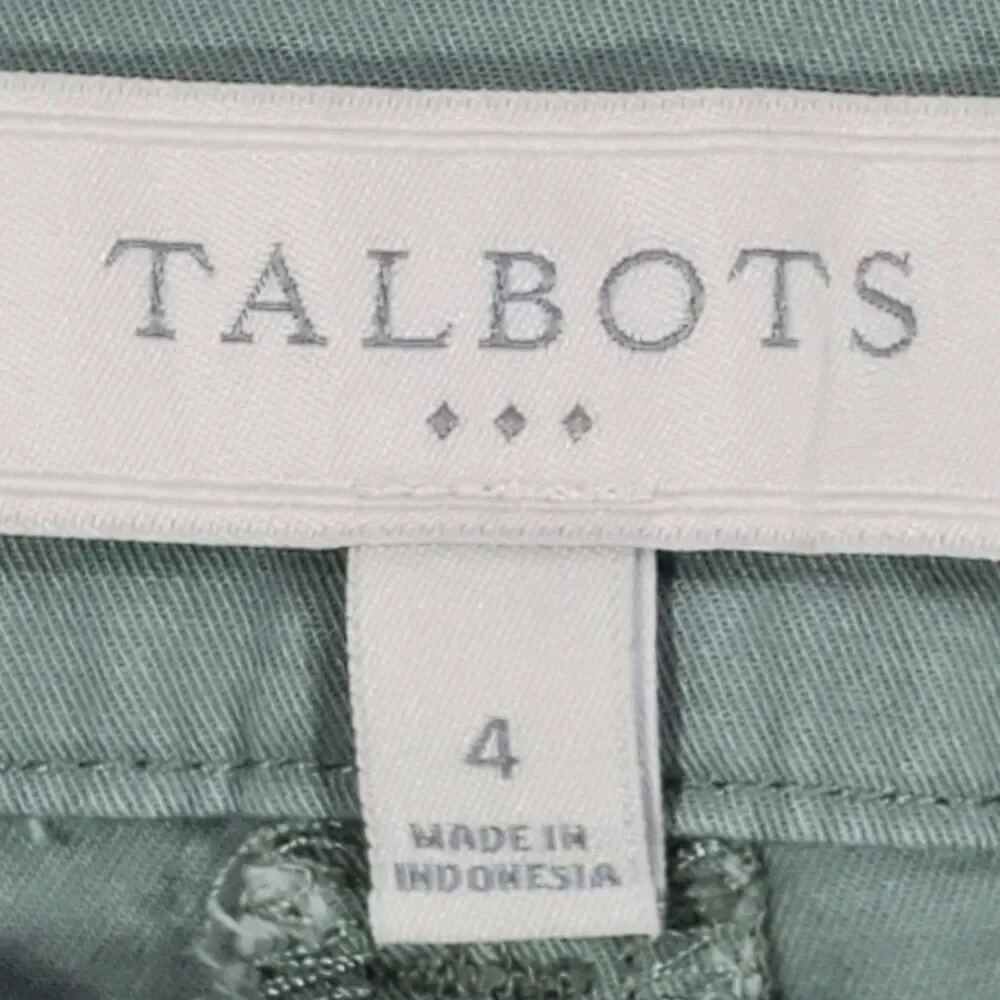 Talbots Shorts Womens Size 4 Green Daisy Print Cotton Blend